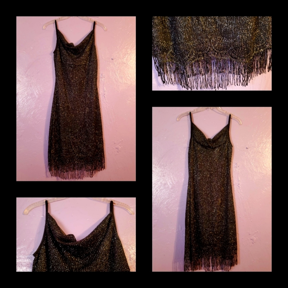 SYRUP black & silver party👗size M
